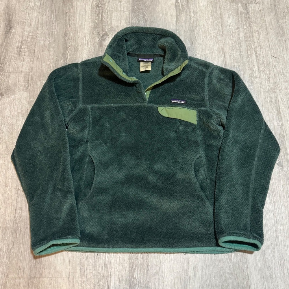 Patagonia Womens Re-Tool Snap-T Fleece Pullover Green Small 25442